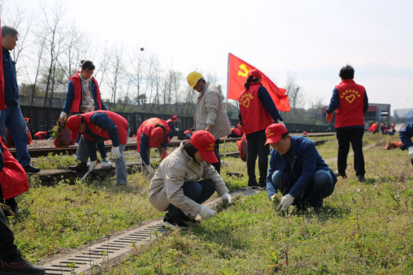 大唐石門發(fā)電公司開展“拔草護(hù)安全，黨員我先行”志愿服務(wù)活動(dòng)