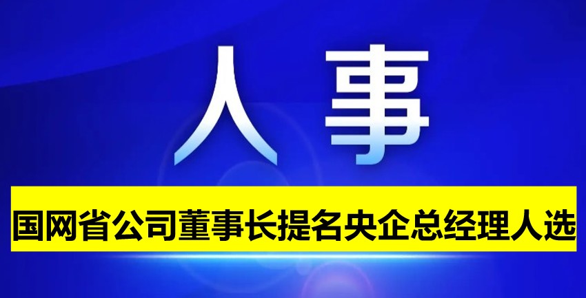 國網省公司董事長提名為央企總經理人選！